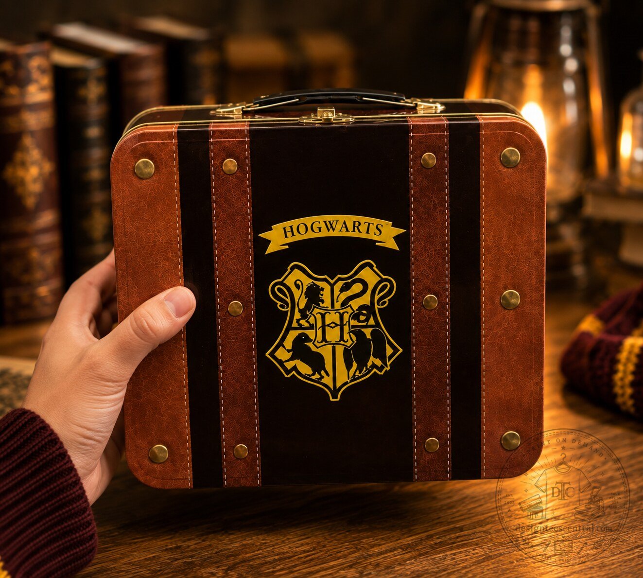 Harry Potter Hogwarts Crest Vintage Trunk Popcorn Tin Box – image 3 of 3