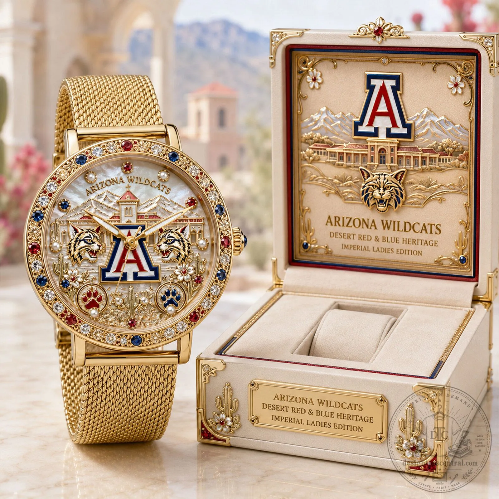 Arizona Wildcats Desert Red and Blue Heritage Imperial Ladies Edition Watch