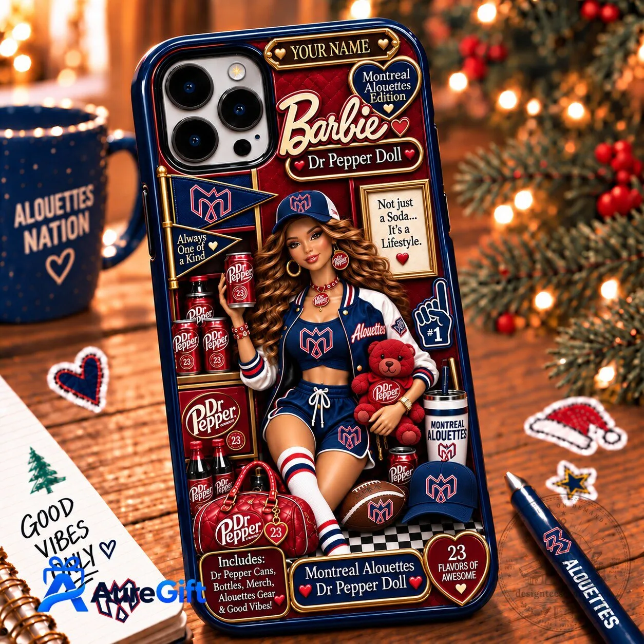 Montreal Alouettes Barbie Dr Pepper Doll Personalized Phone Case
