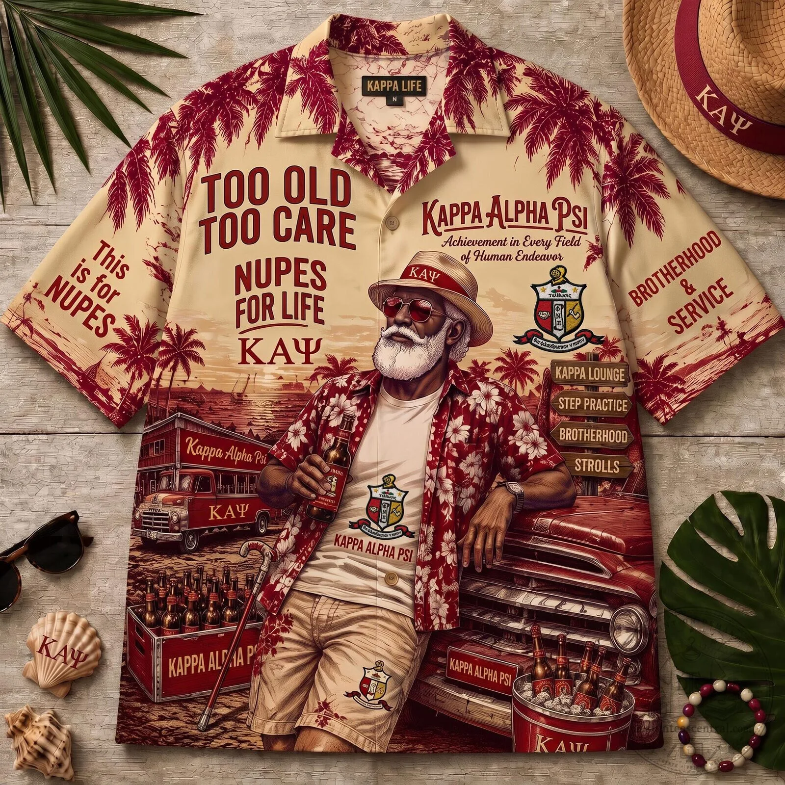 Kappa Alpha Psi Fraternity Too Old To Care Nupes For Life Hawaiian Shirt