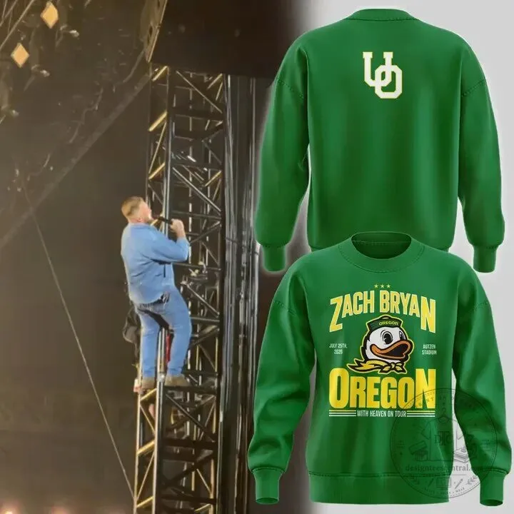 Zach Bryan With Heaven On Tour Oregon Ducks Football Sweatshirt