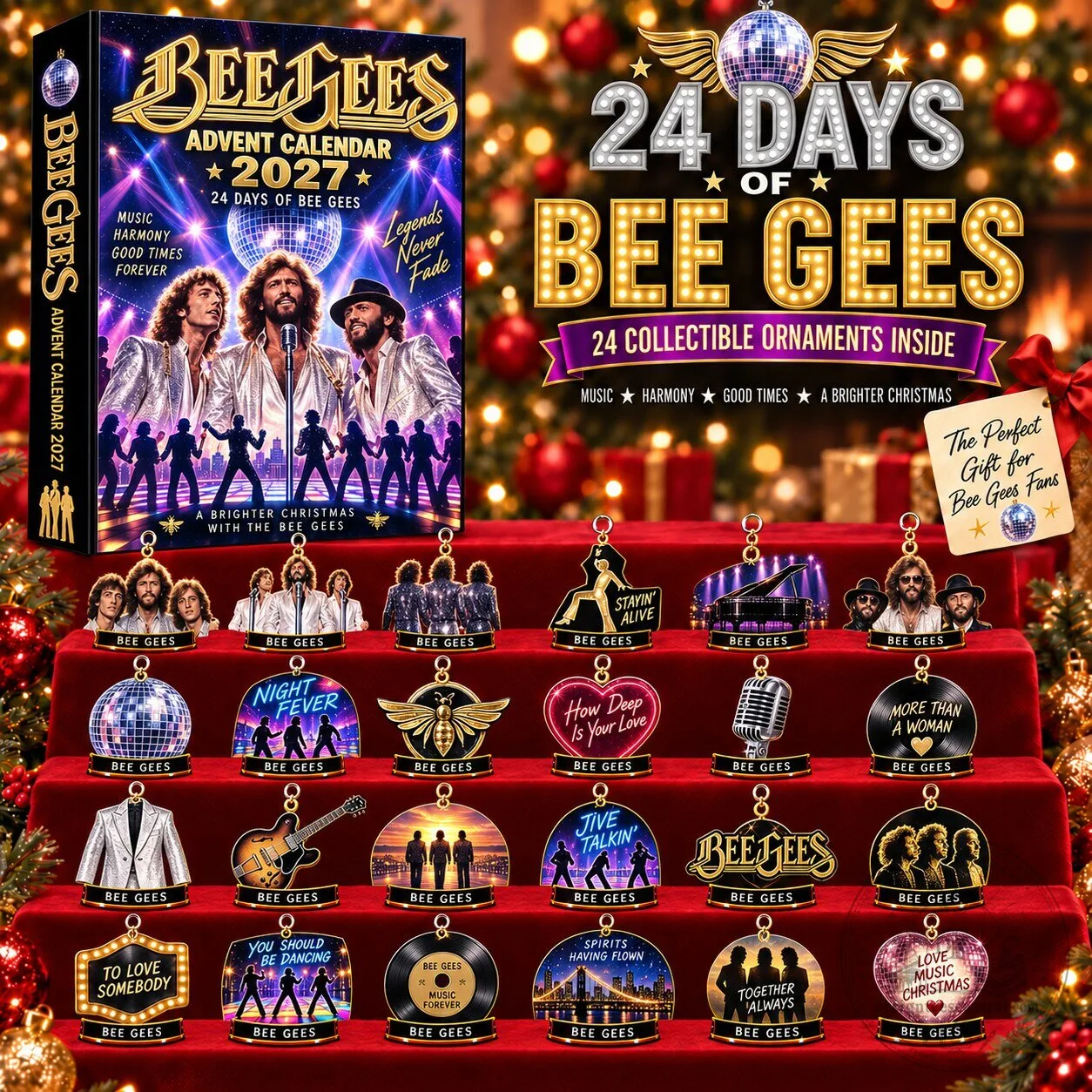 Bee Gees 2027 Advent Calendar with 24 Collectible Christmas Ornaments