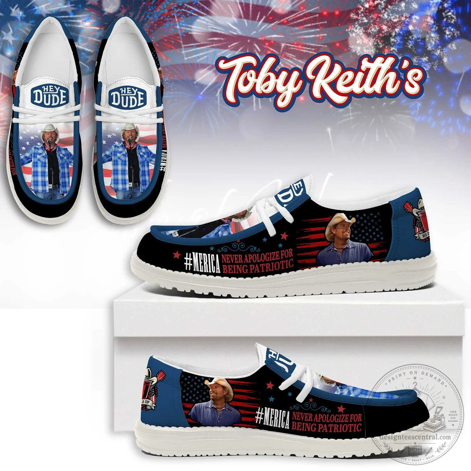 Toby Keith Never Apologize For Being Patriotic Loafer Shoes