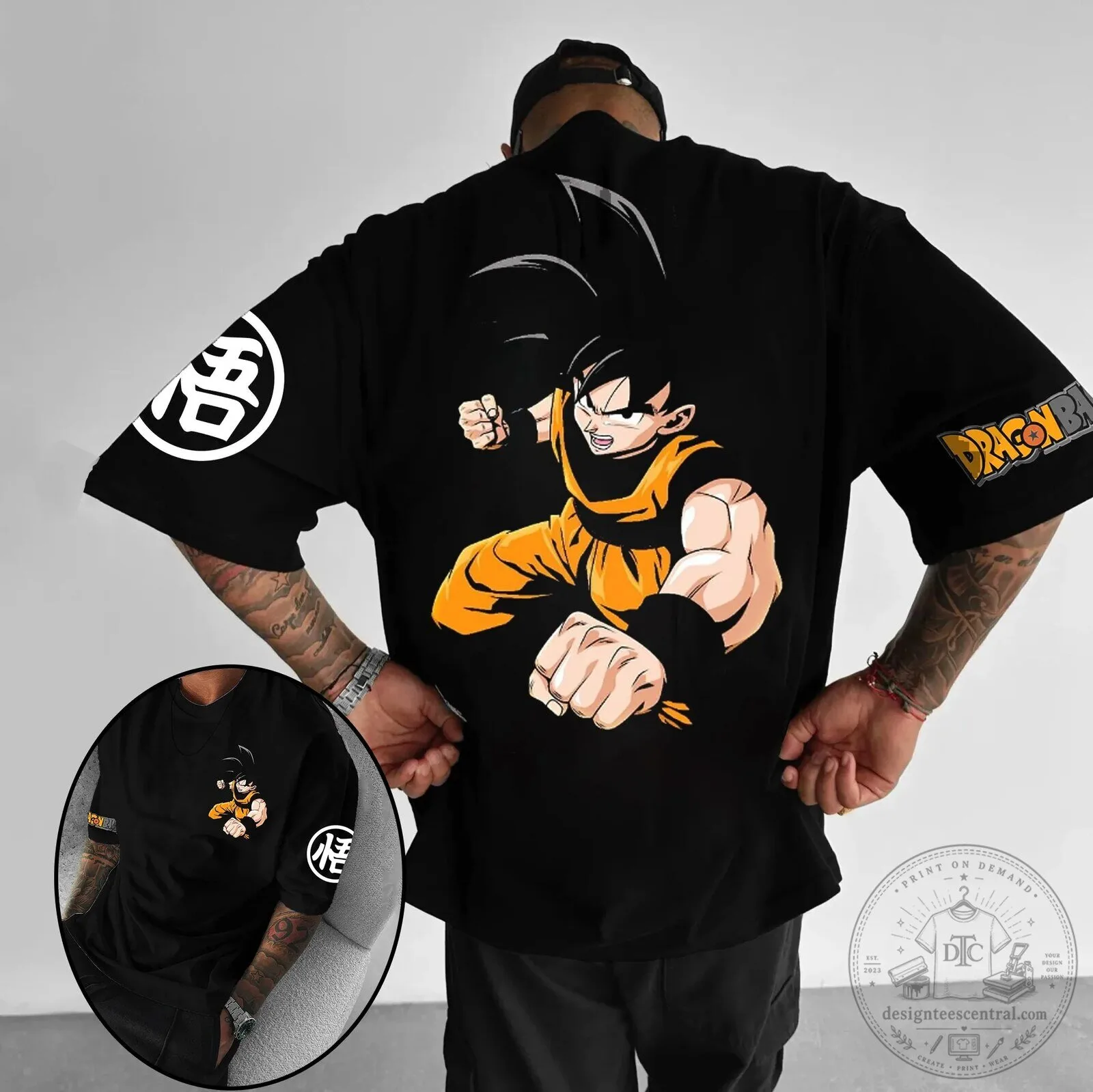 Dragon Ball Z Son Goku Super Saiyan Oversized Graphic T-Shirt