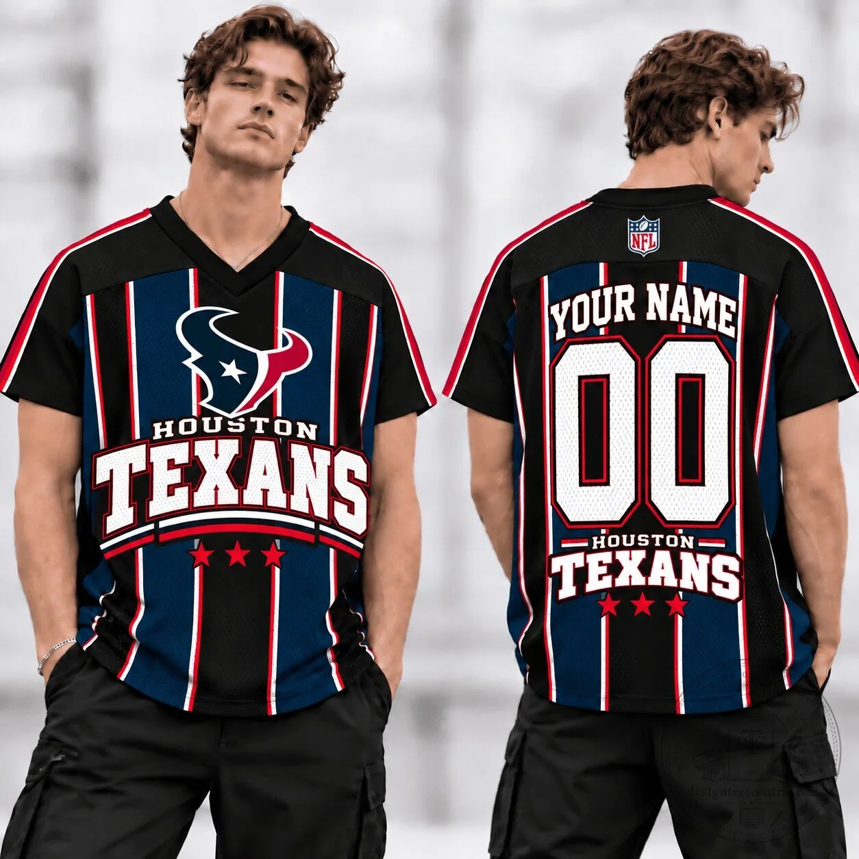 Houston Texans National Football League Personalized V-Neck Football Jersey