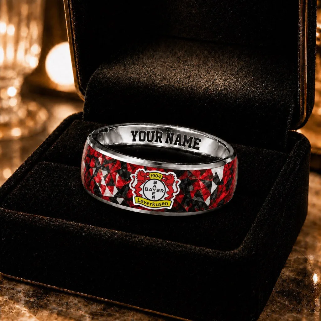Bayer 04 Leverkusen Bundesliga Football Club Custom Name Ring Bayer 04 Leverkusen Bundesliga Football Club Custom Name Ring