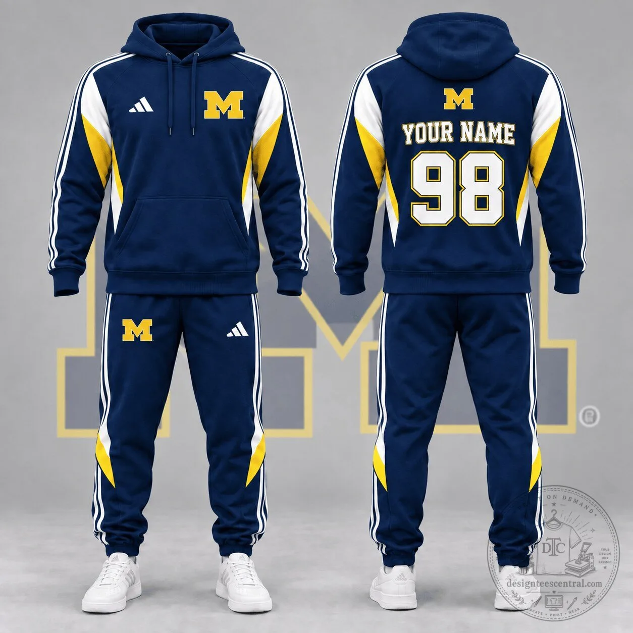 Michigan Wolverines Personalized Sideline Spirit Hoodie and Jogger Tracksuit 1 Michigan Wolverines Personalized Sideline Spirit Hoodie and Jogger Tracksuit