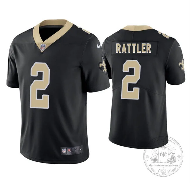 Spencer Rattler New Orleans Saints Black Football Jersey