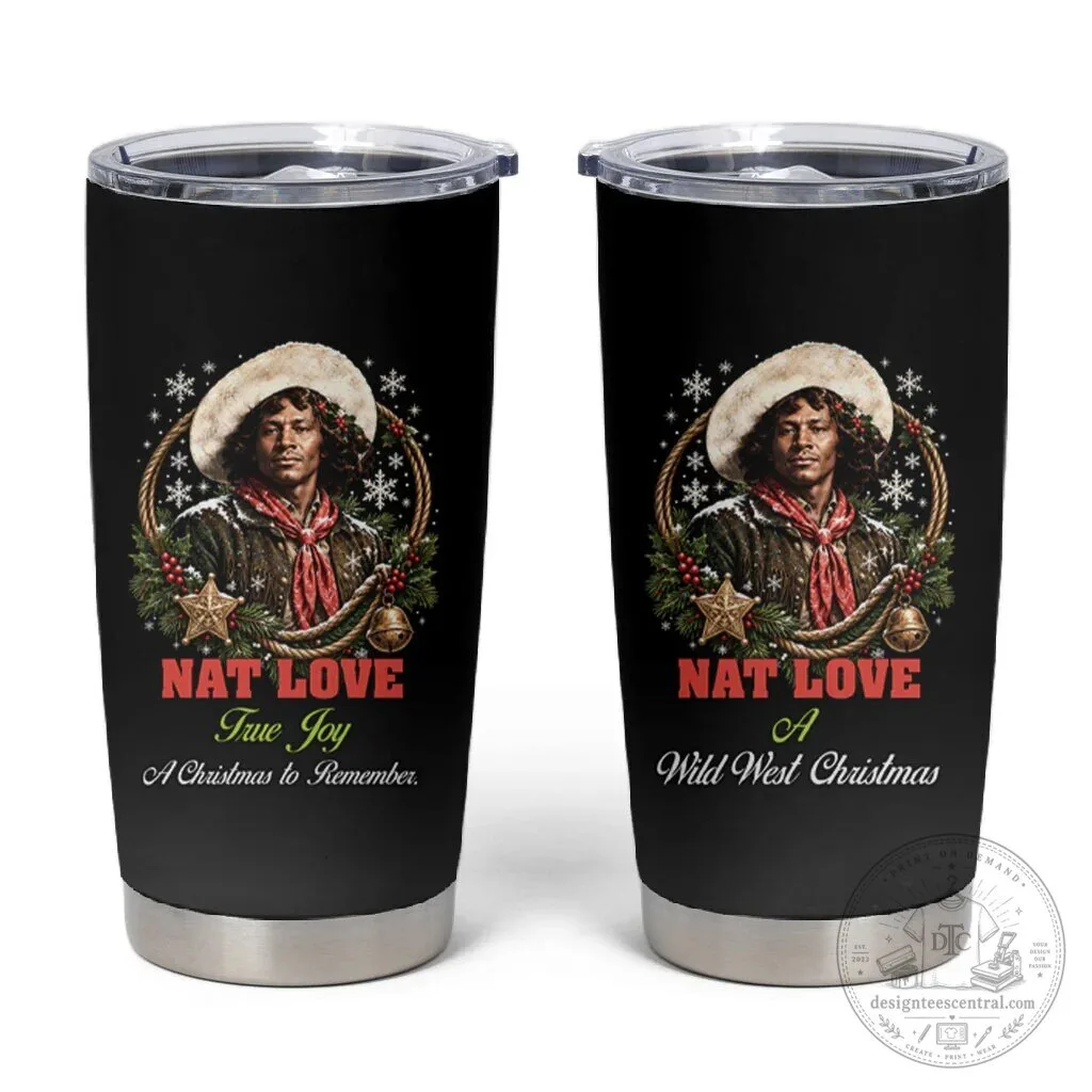 Nat Love Wild West Christmas Portrait Art Stainless Steel Tumbler