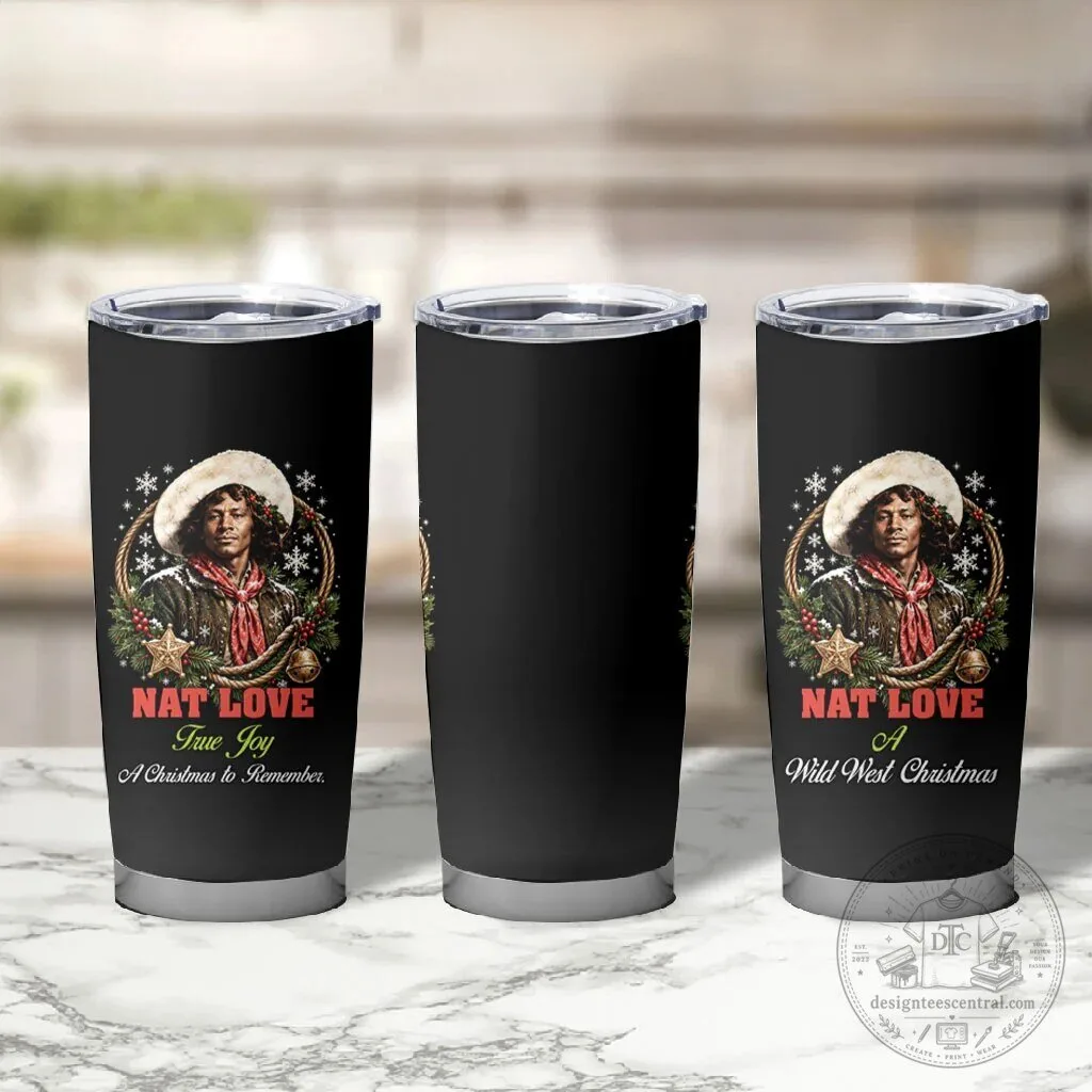 Nat Love Wild West Christmas Portrait Art Stainless Steel Tumbler 7 Nat Love Wild West Christmas Portrait Art Stainless Steel Tumbler