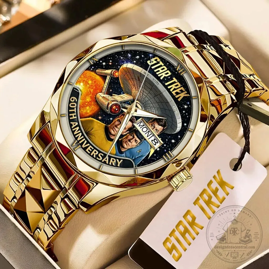 60th Anniversary Quartz Watch in Gold Tone Stainless Steel - Star Trek Edition