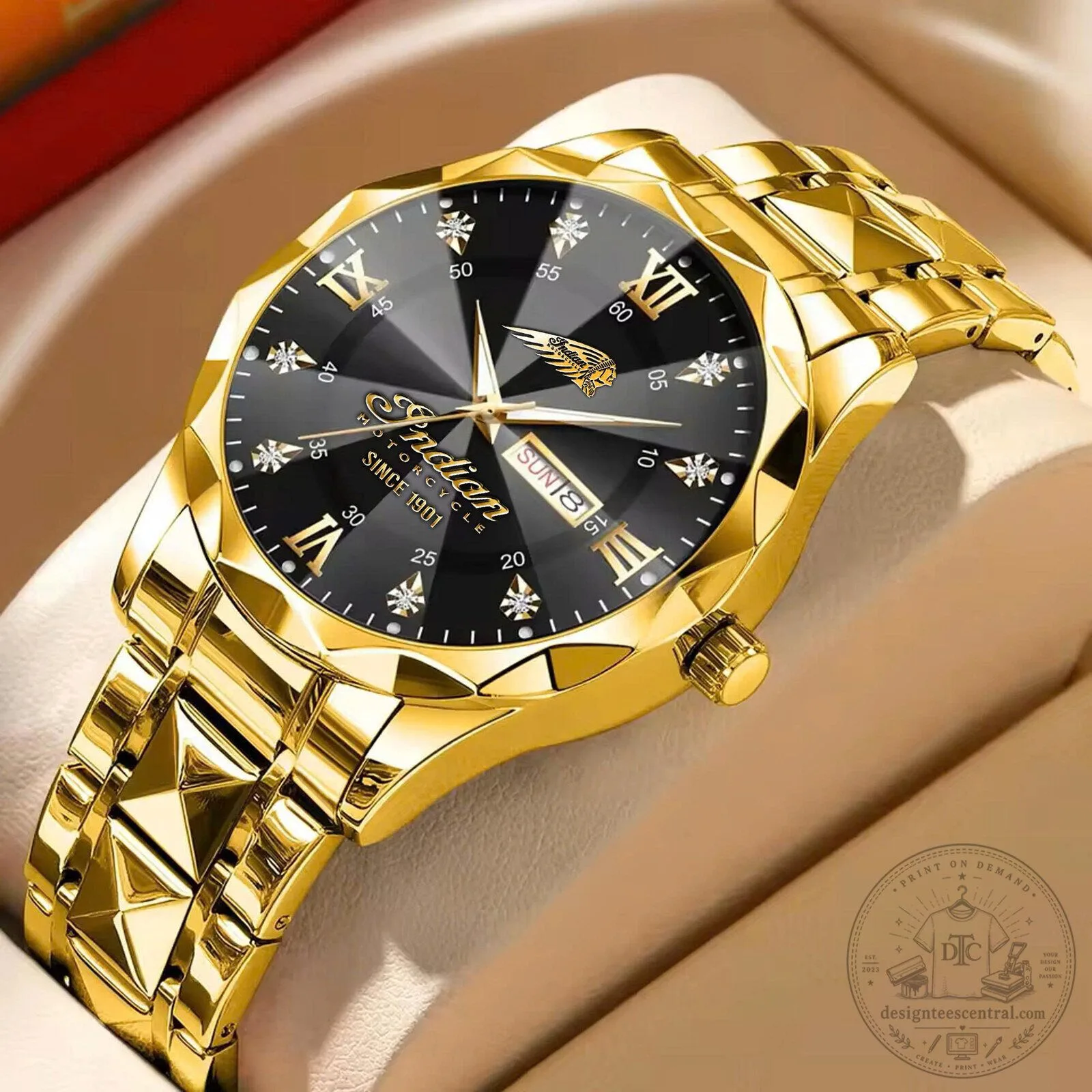 Indian Motorcycle Since 1901 Stainless Steel Men's Wrist Watch 10 Indian Motorcycle Since 1901 Stainless Steel Men