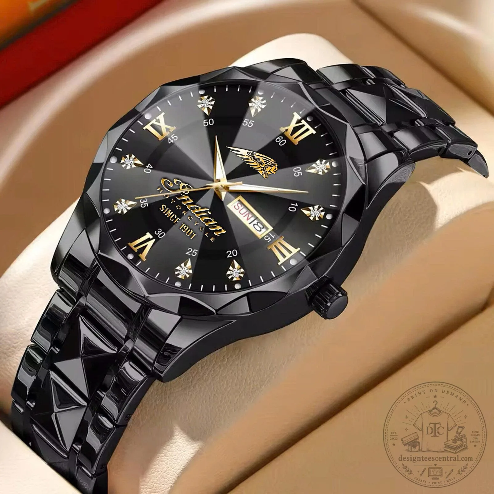 Indian Motorcycle Since 1901 Stainless Steel Men's Wrist Watch 11 Indian Motorcycle Since 1901 Stainless Steel Men