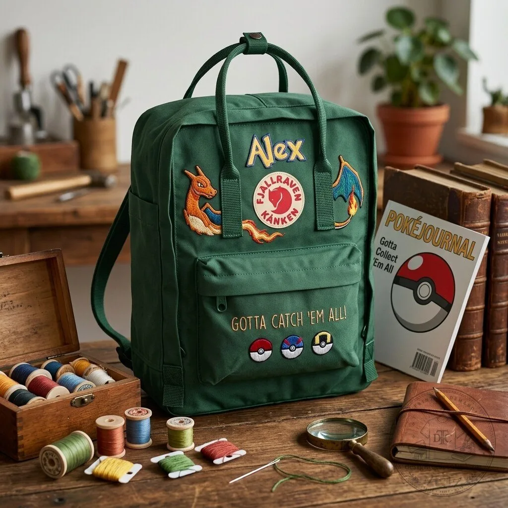 Pokemon Embroidered Fjallraven Kanken Backpack with Charizard and Pokeballs 7 Pokemon Embroidered Fjallraven Kanken Backpack with Charizard and Pokeballs