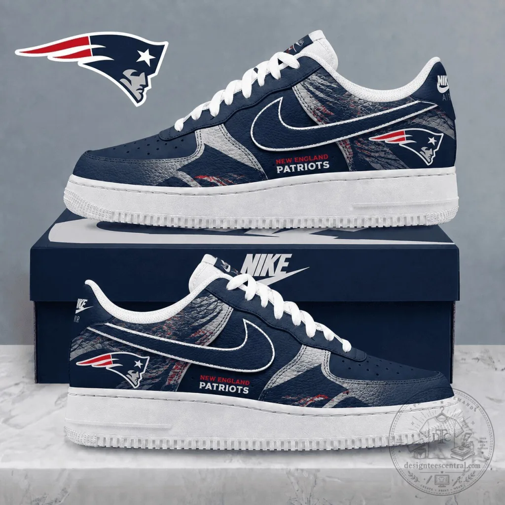 New England Patriots NFL Team Logo Custom Design Sneakers New England Patriots NFL Team Logo Custom Design Sneakers