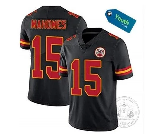 Patrick Mahomes Kansas City Chiefs Youth Black Football Jersey