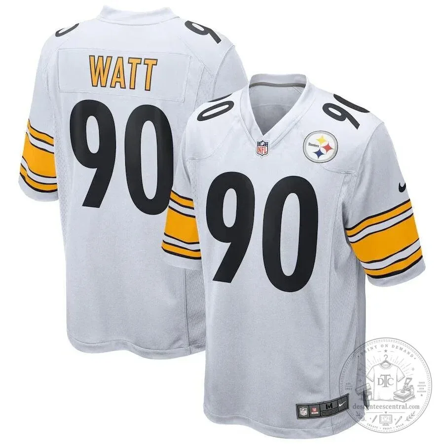 TJ Watt Pittsburgh Steelers White NFL Football Team Fan Jersey 1 TJ Watt Pittsburgh Steelers White NFL Football Team Fan Jersey