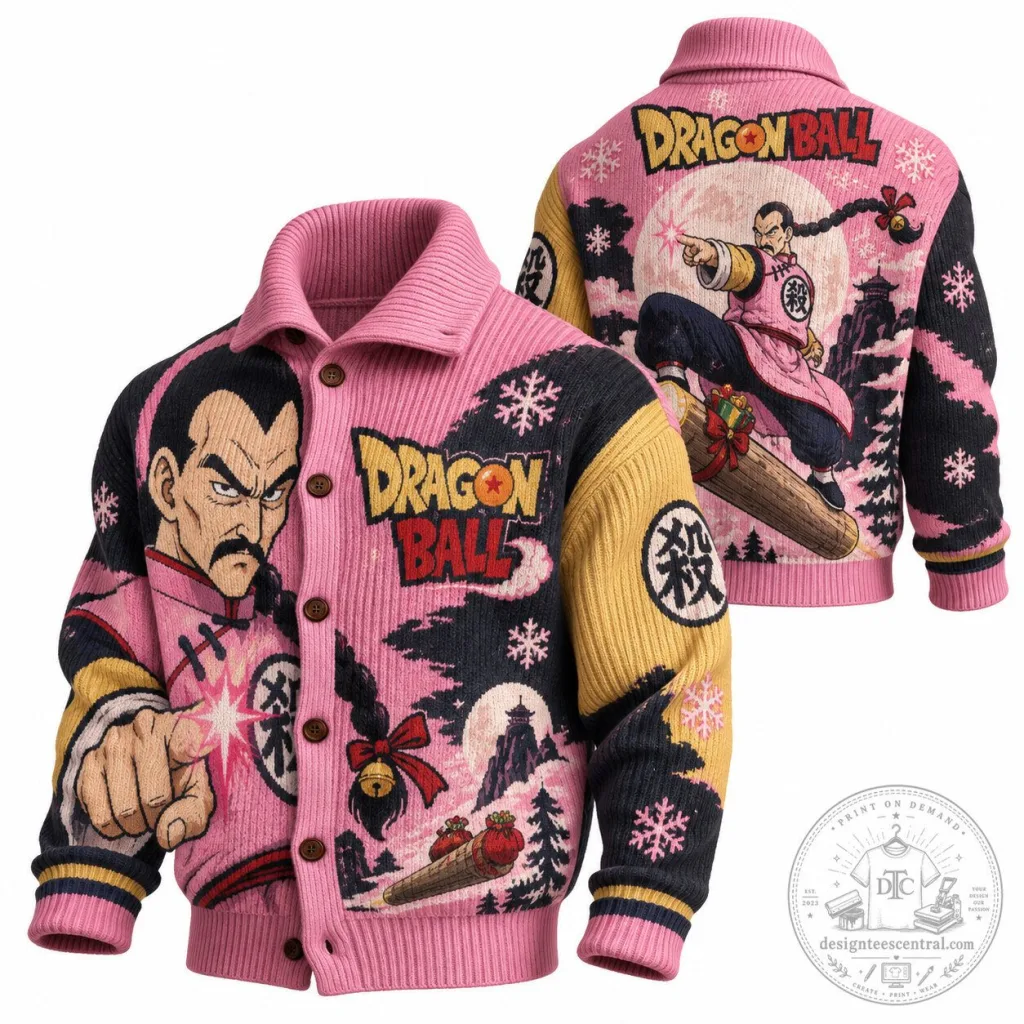Dragon Ball Master Roshi Anime Graphic Knit Cardigan Jacket Dragon Ball Master Roshi Anime Graphic Knit Cardigan Jacket
