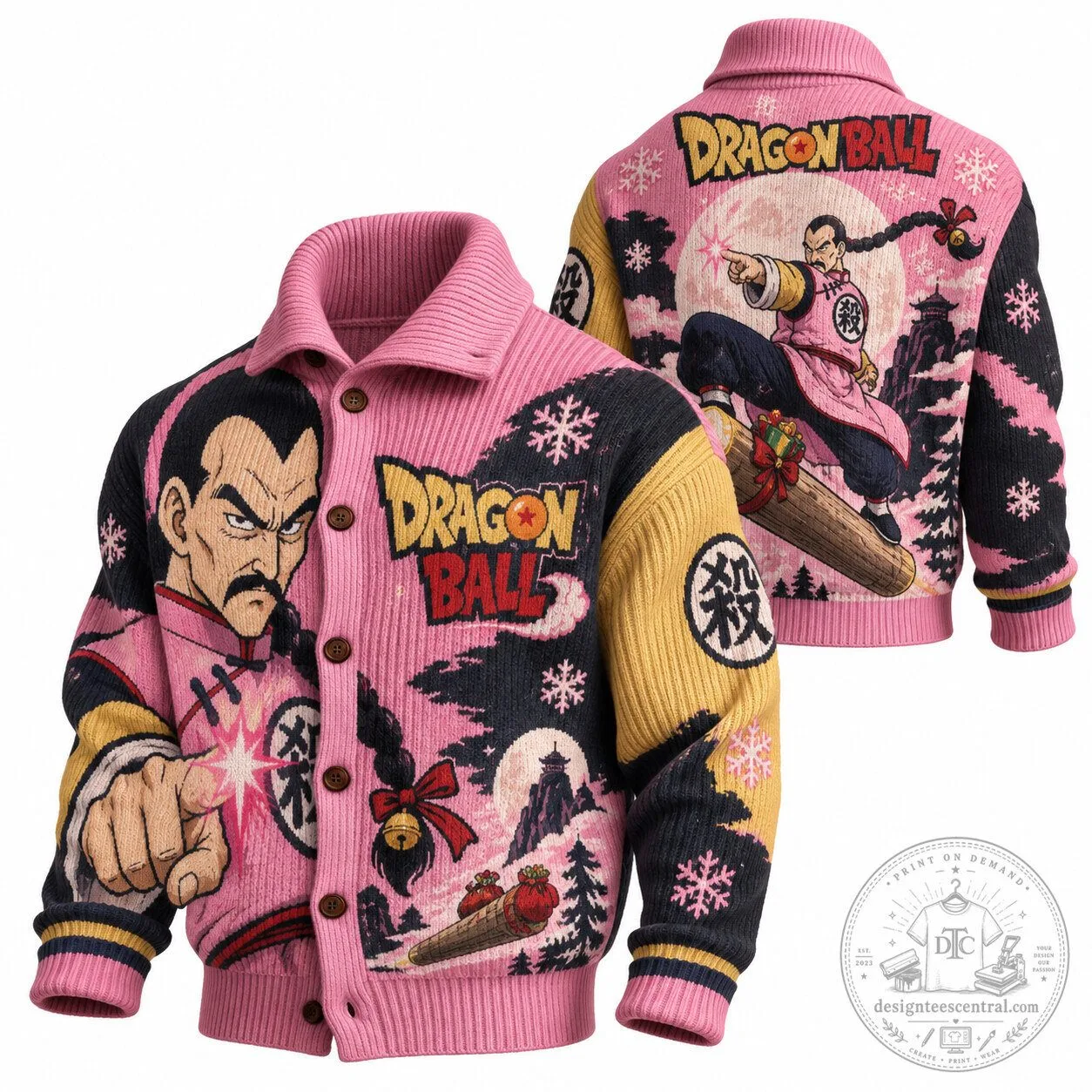 Dragon Ball Master Roshi Anime Graphic Knit Cardigan Jacket