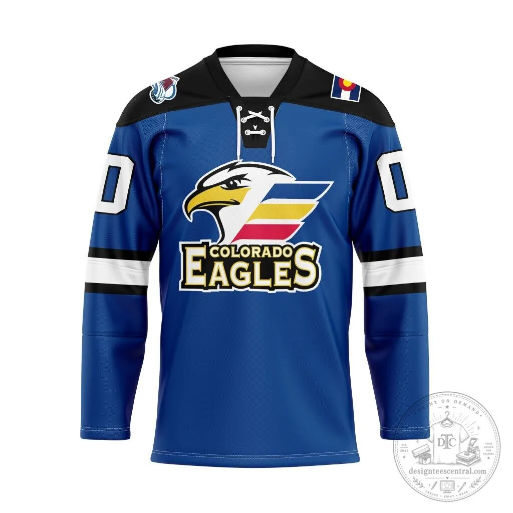Colorado Eagles Blue Lace Hockey Jersey