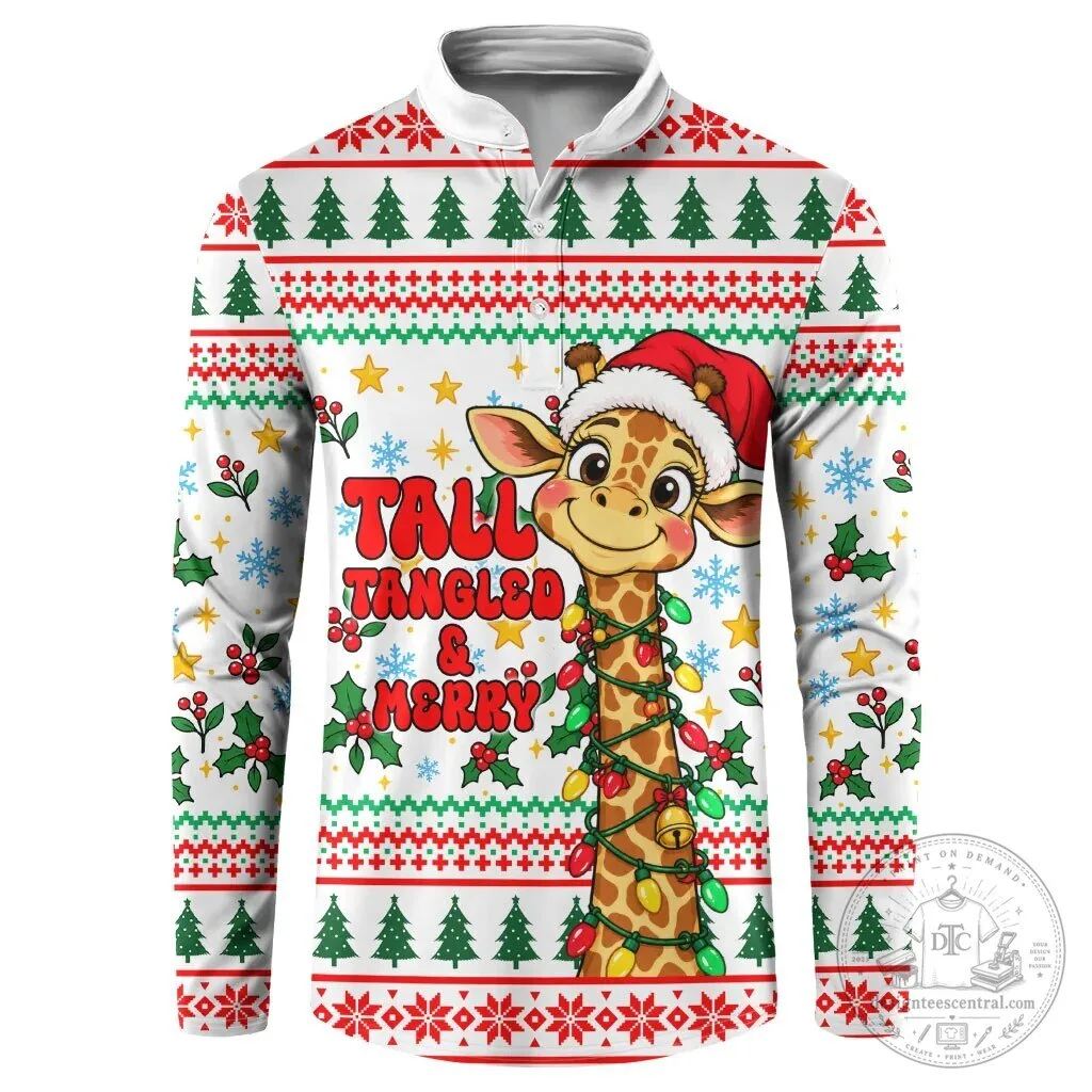 Christmas Giraffe Tall Tangled Merry Lights Ugly Sweater Long-Sleeve 5 Christmas Giraffe Tall Tangled Merry Lights Ugly Sweater Long-Sleeve