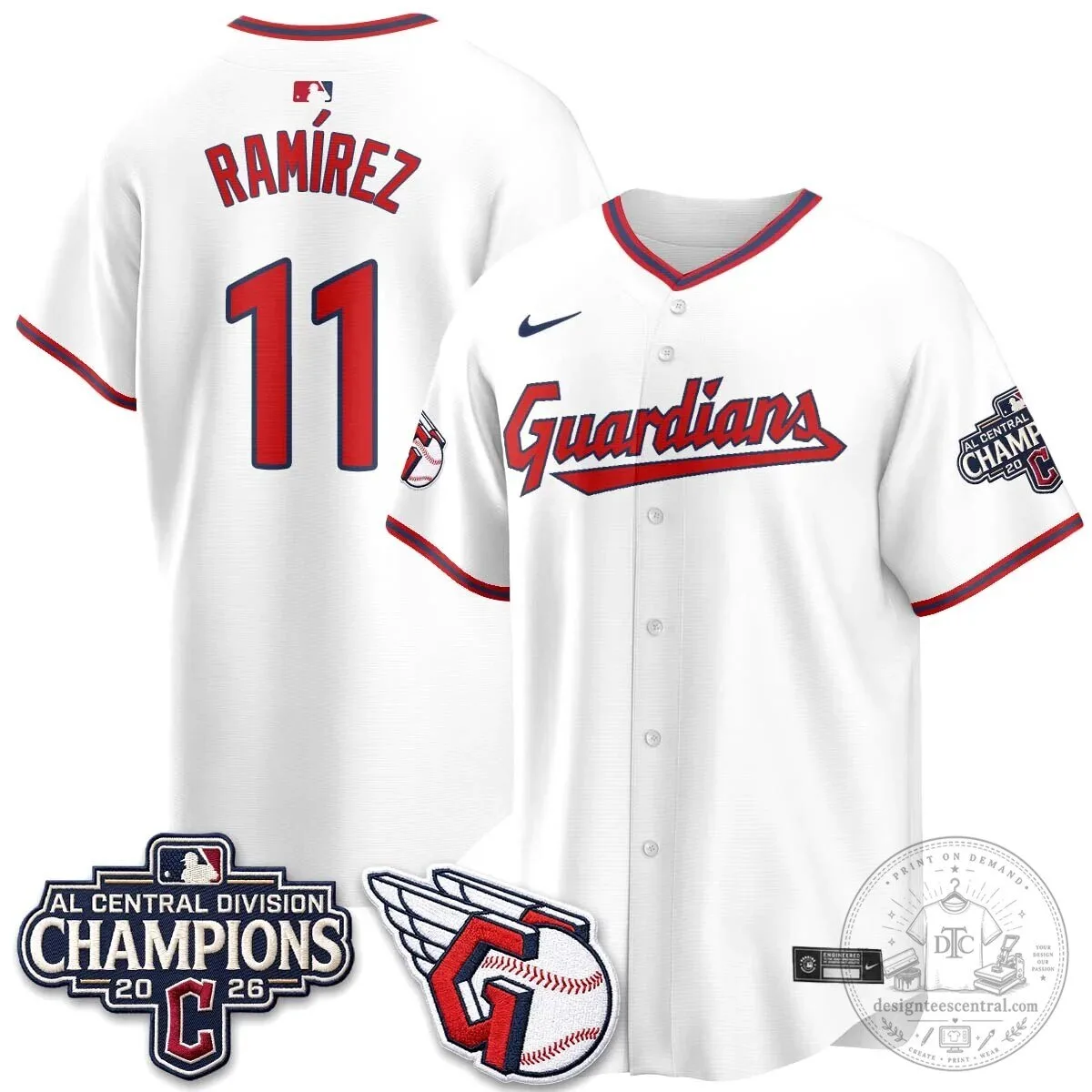 Cleveland Guardians 2026 AL Central Champions Jose Ramirez Baseball Jersey