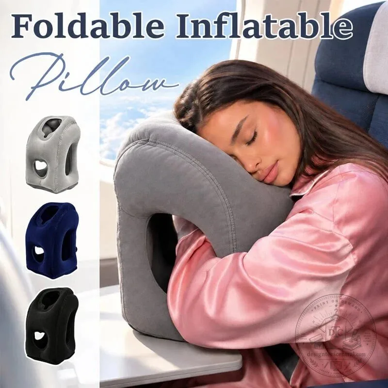 Inflatable Travel Comfort Pillow for Neck, Face, and Arm Support