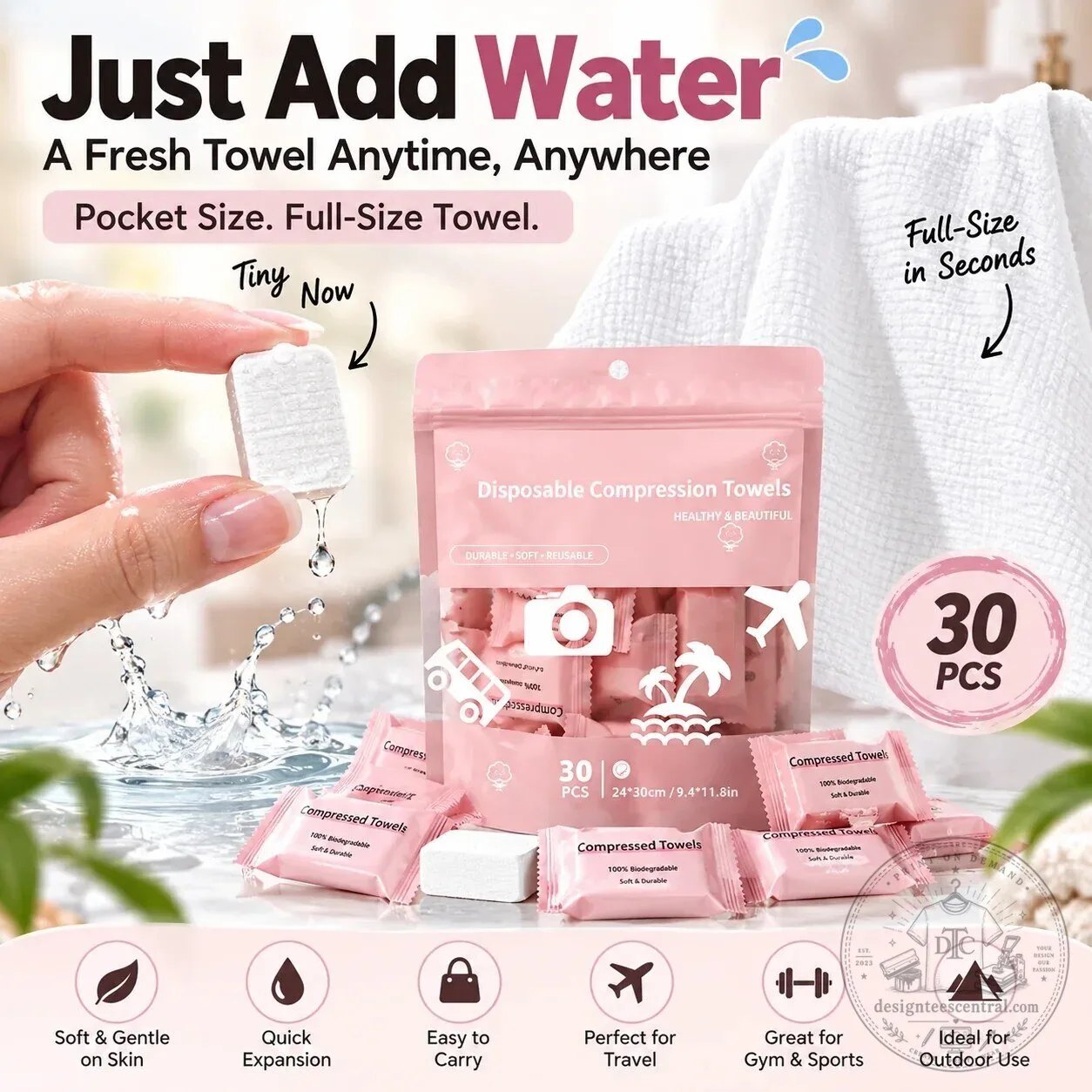 Disposable Compressed Towels for Travel, Camping, and Outdoor Activities