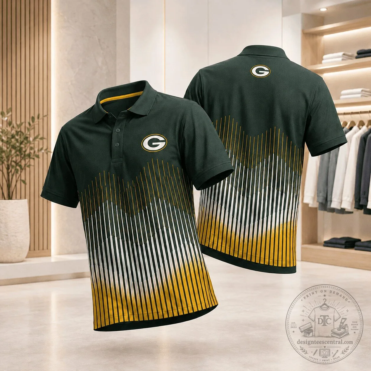 Green Bay Packers National Football League Dynamic Stripe Fan Merchandise Polo Shirt