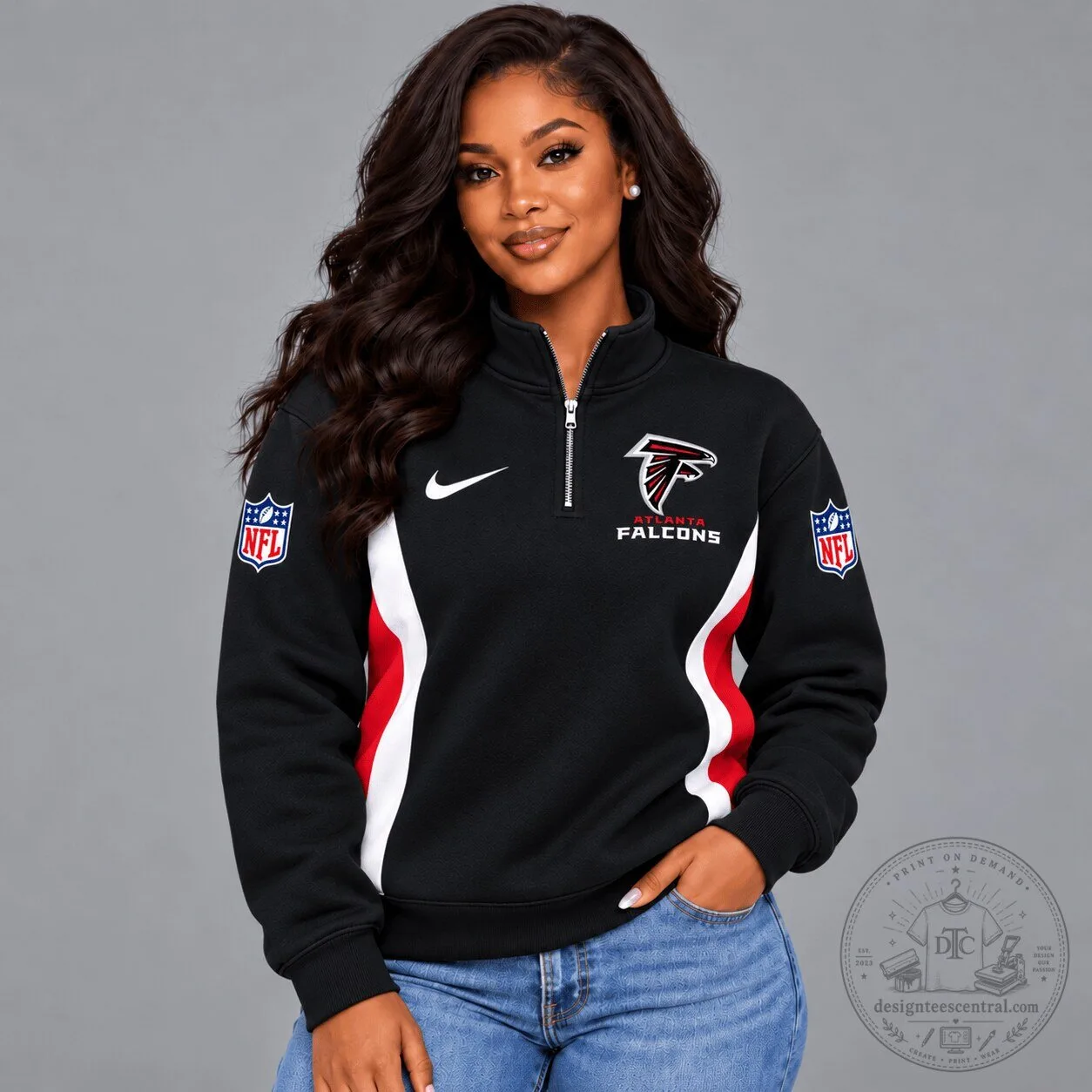 Atlanta Falcons Nike NFL Quarter-Zip Sweatshirt for Women
