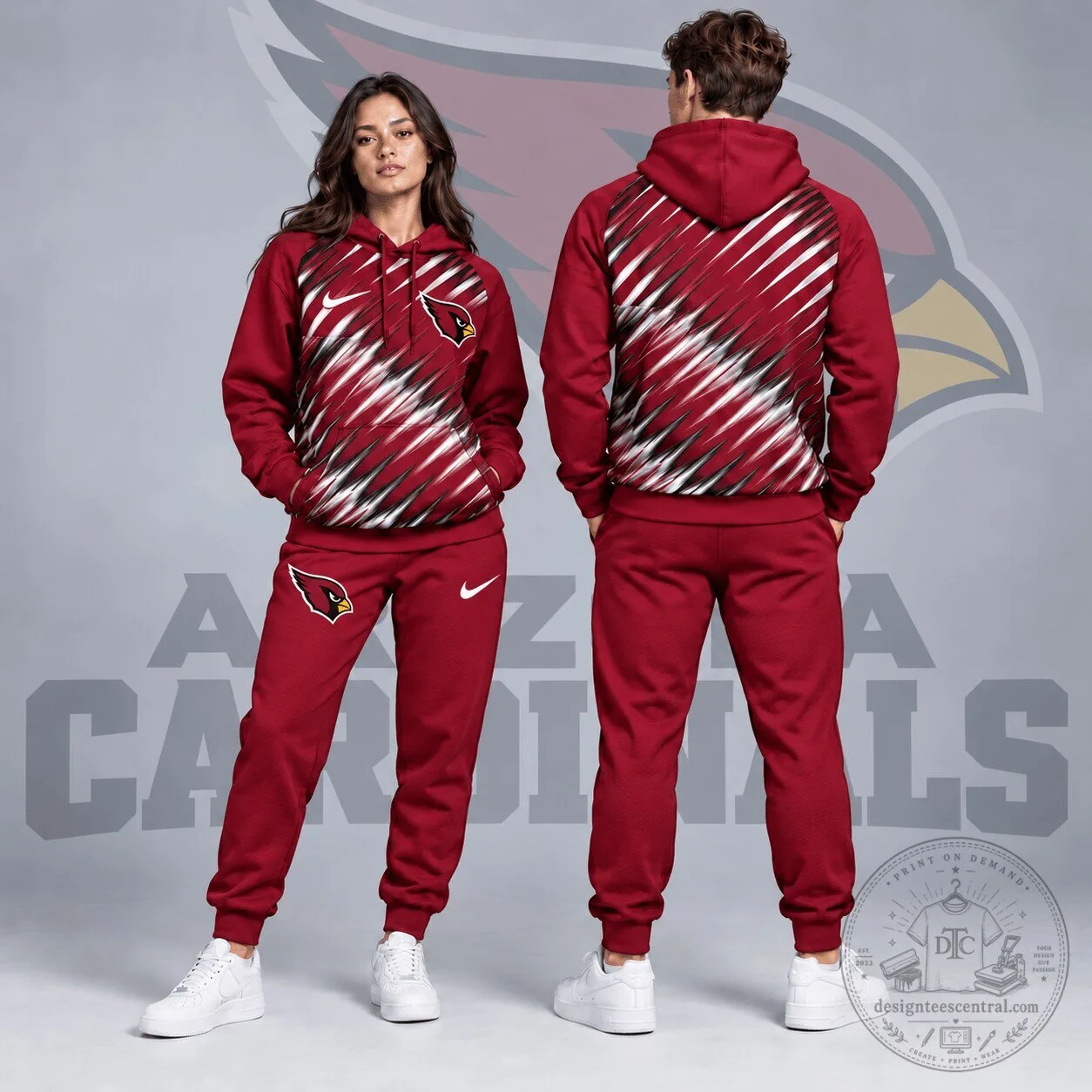 Arizona Cardinals Dynamic Slash Streak Graphic Pullover Hoodie