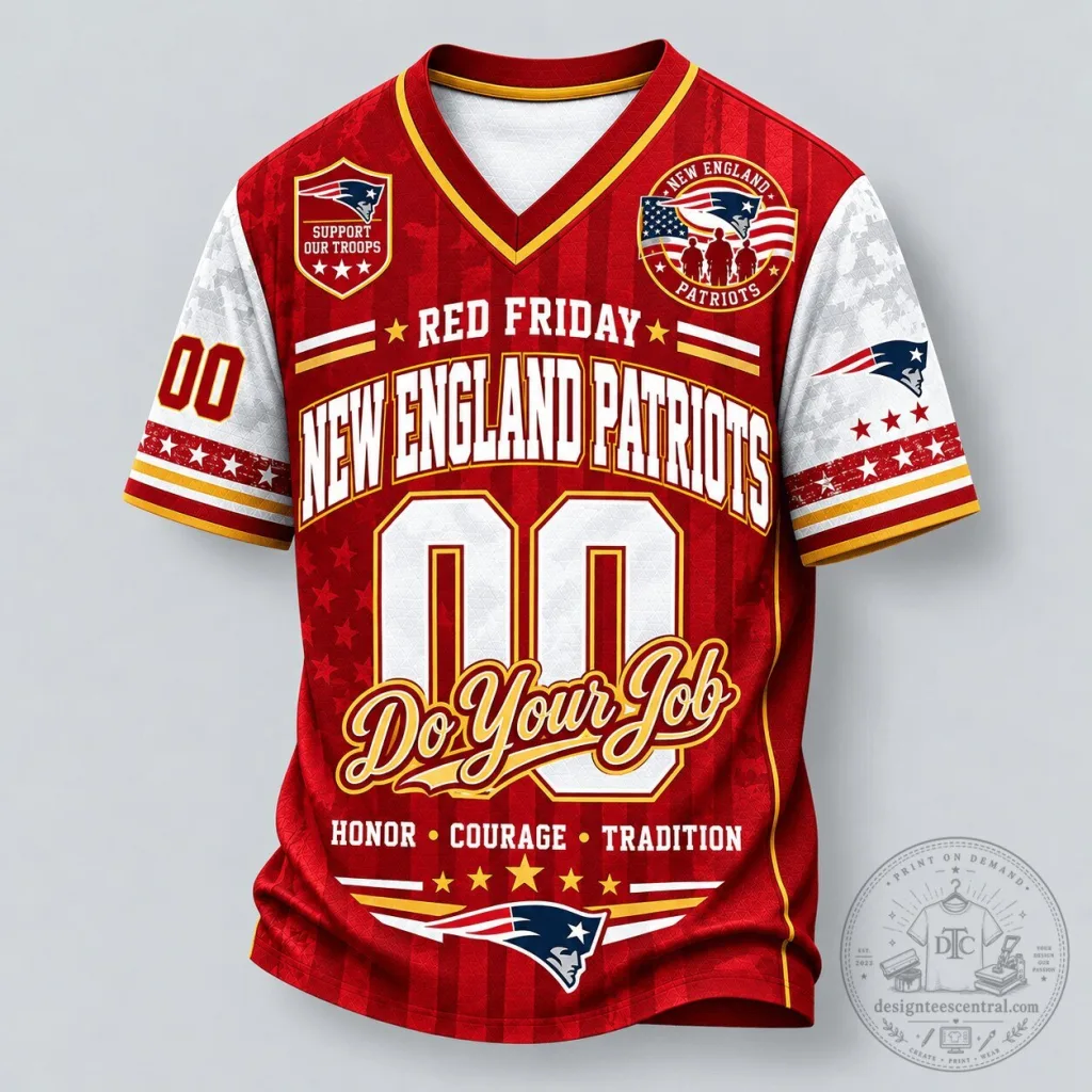 New England Patriots Red Friday Support Our Troops Football Jersey New England Patriots Red Friday Support Our Troops Football Jersey