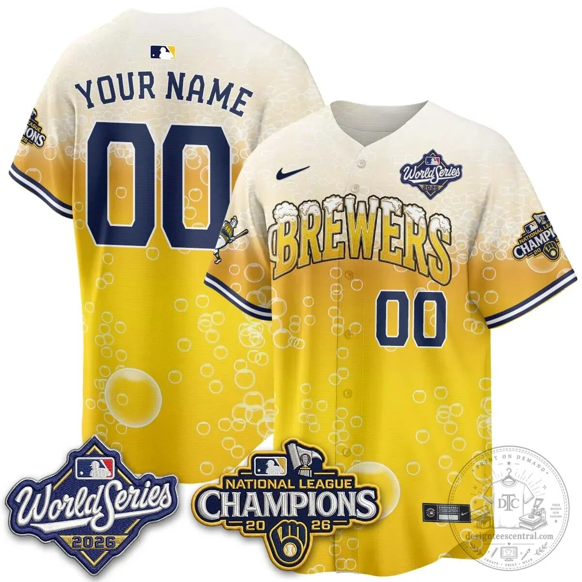 Milwaukee Brewers 2026 World Series Champions Custom Baseball Jersey