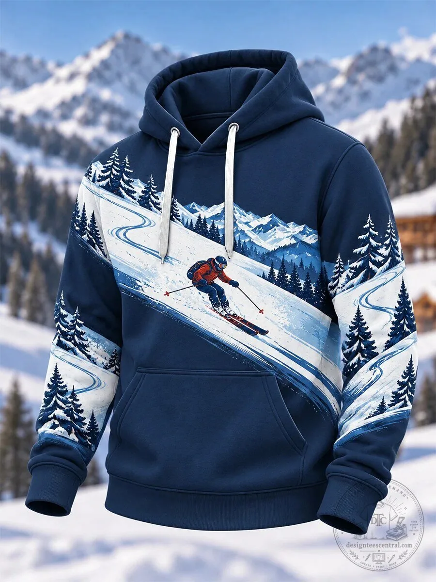 Skiing Winter Mountain Landscape Snow Adventure Sports Enthusiast Hoodie 1 Skiing Winter Mountain Landscape Snow Adventure Sports Enthusiast Hoodie