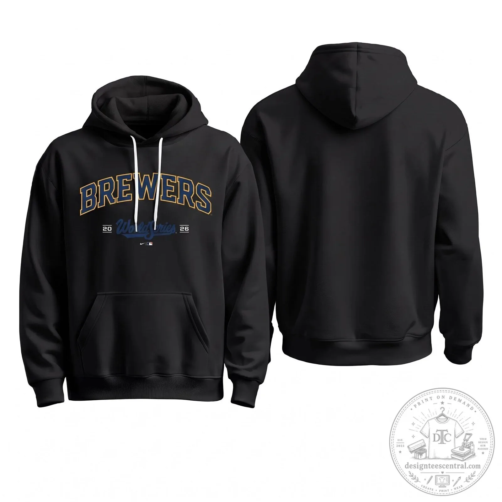 2026 World Series Black Pullover Hoodie for Milwaukee Brewers