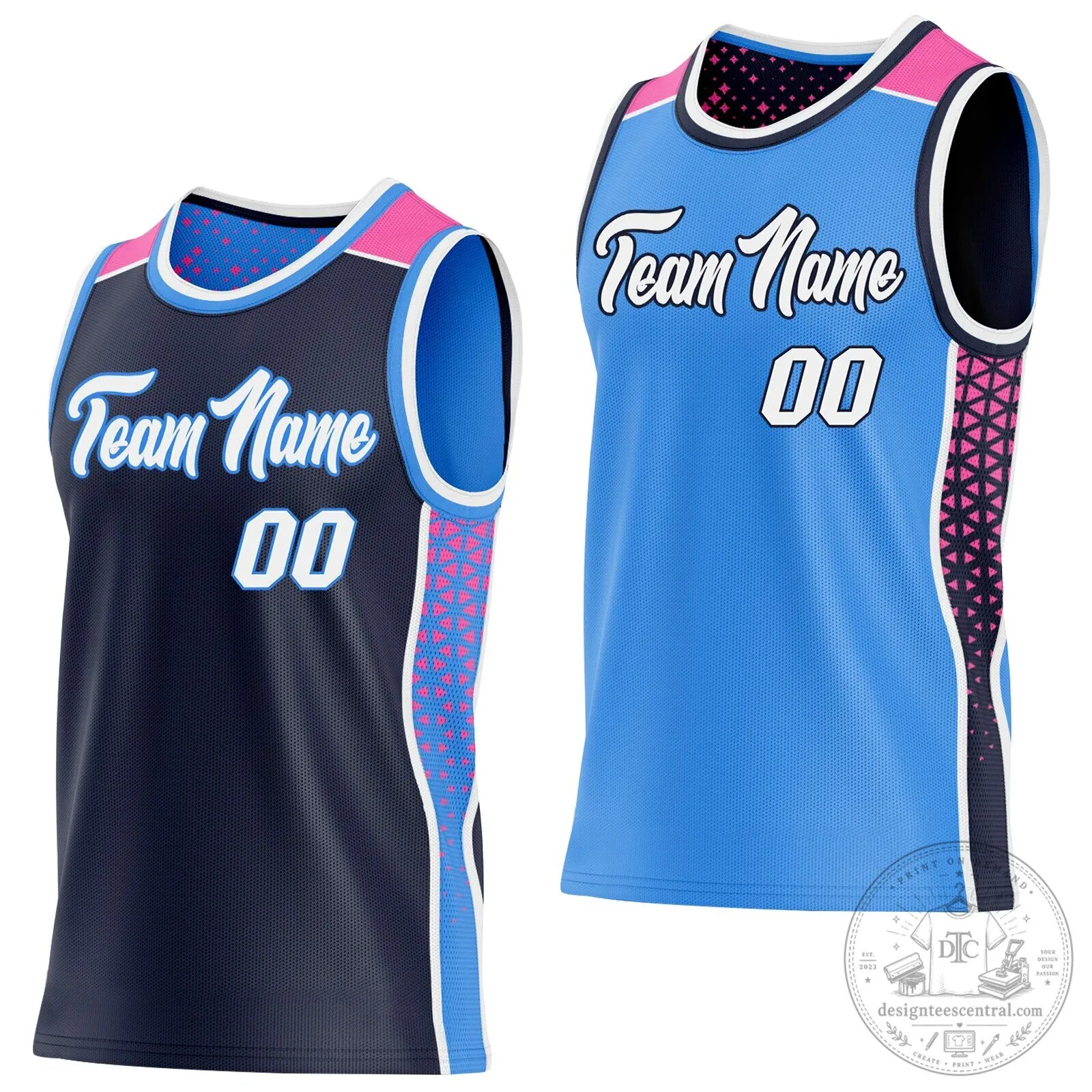 Custom Basketball Team Name Number Reversible Double Sided Jersey