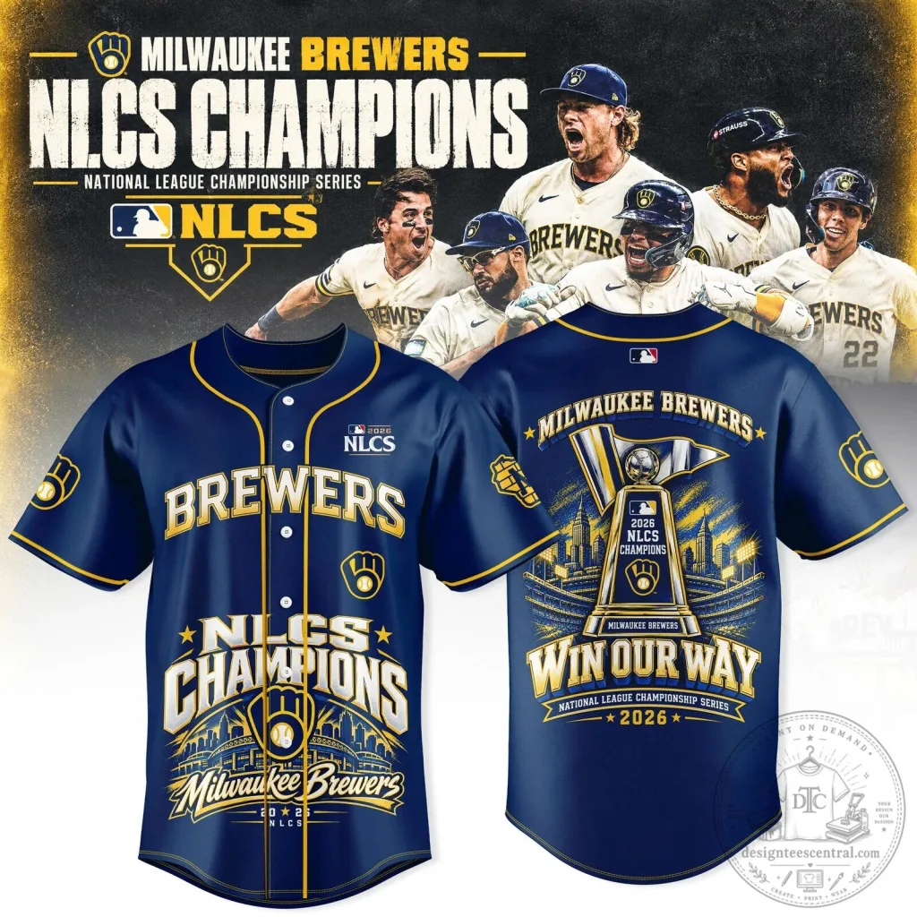2026 NLCS Champions Jersey for Milwaukee Brewers Baseball Fans