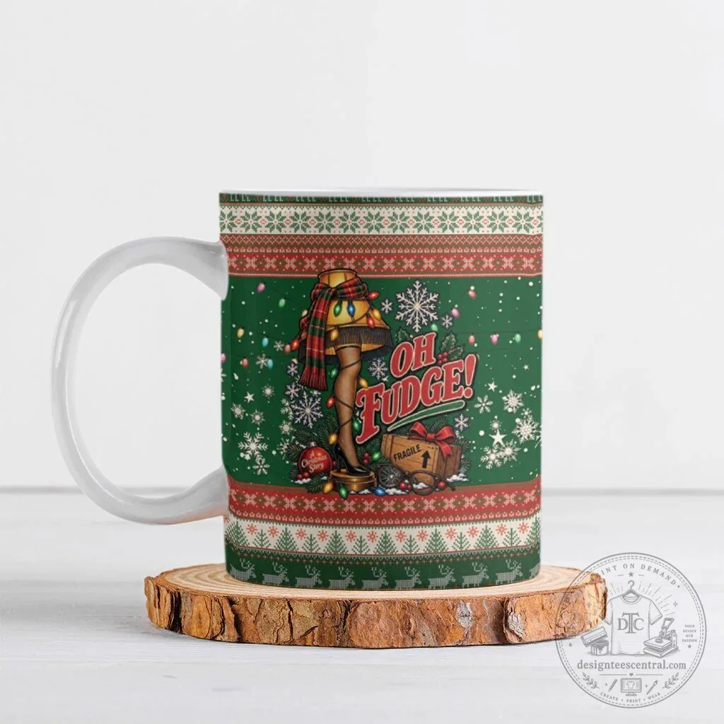 A Christmas Story Oh Fudge Leg Lamp Ugly Christmas Sweater Mug