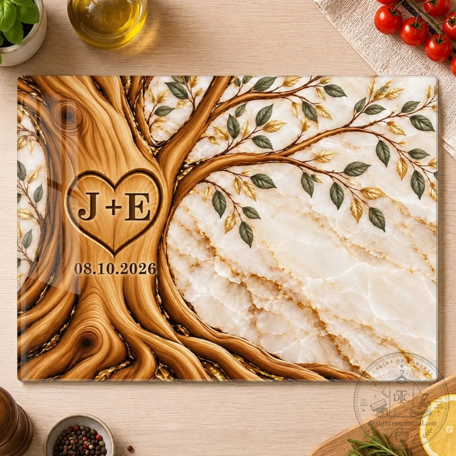 Personalized Tree of Life Anniversary Gift Cutting Board with Custom Initials and Date 7 Personalized Tree of Life Anniversary Gift Cutting Board with Custom Initials and Date