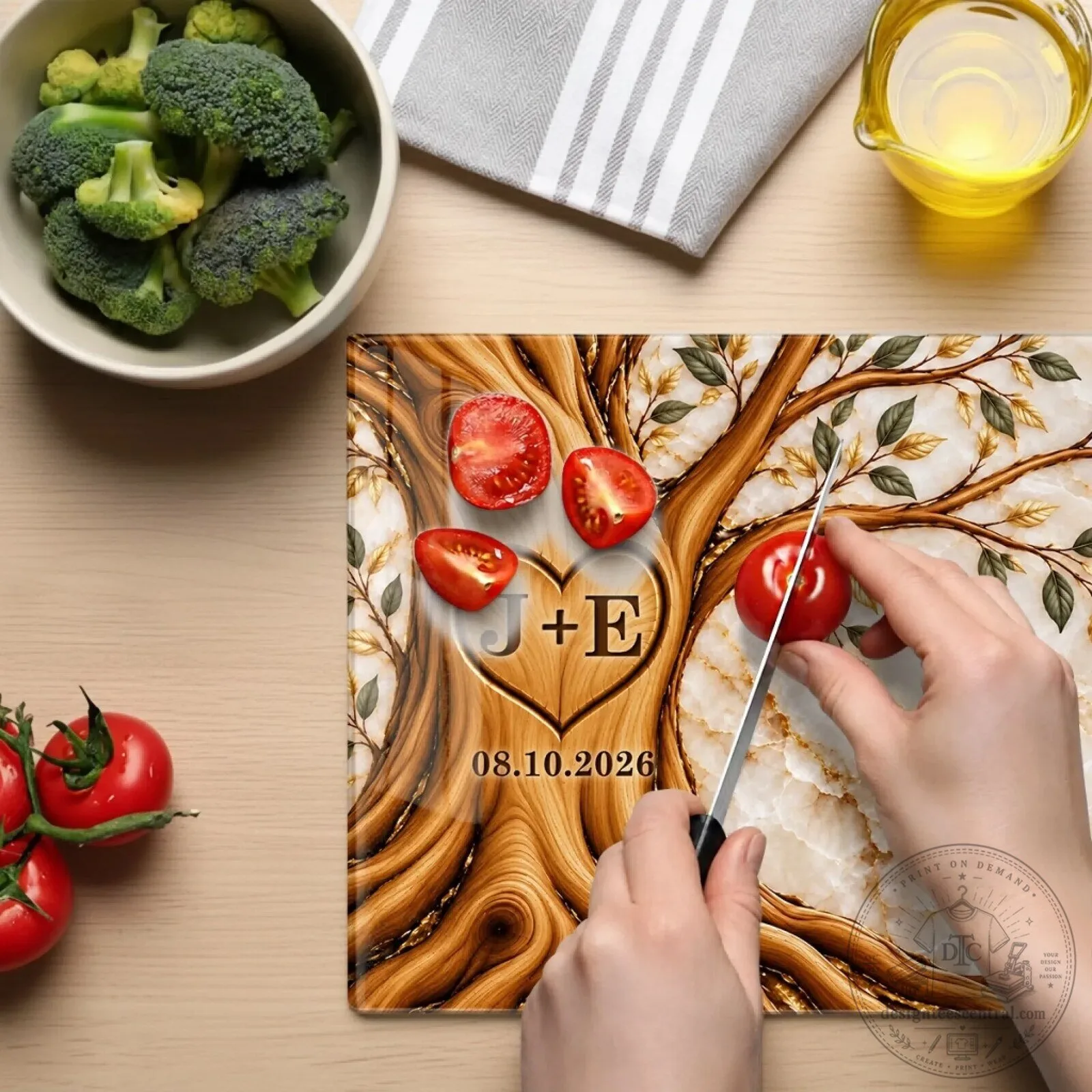 Personalized Tree of Life Anniversary Gift Cutting Board with Custom Initials and Date 9 Personalized Tree of Life Anniversary Gift Cutting Board with Custom Initials and Date