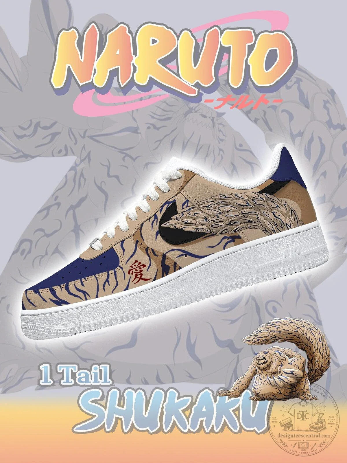 Naruto Shukaku One-Tail Beast Custom Anime Air Force 1 Shoes
