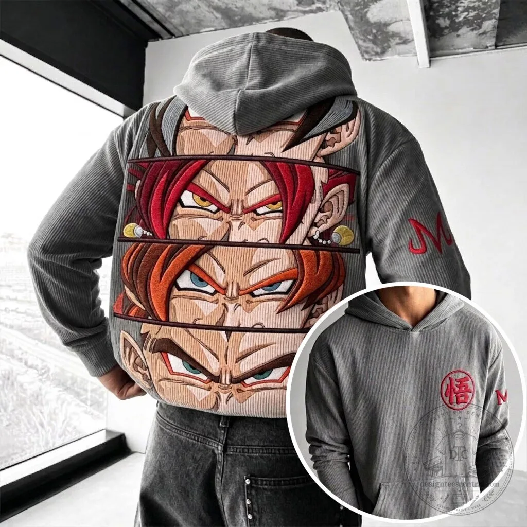 Dragon Ball Z Super Saiyan Goku Vegeta Fusion Anime Corduroy Hoodie