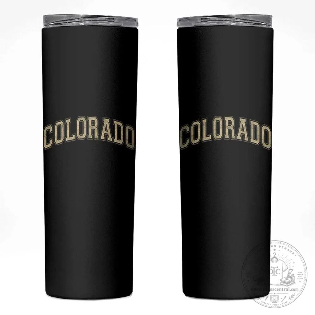 Colorado State Pride Vintage Athletic Design Skinny Tumbler