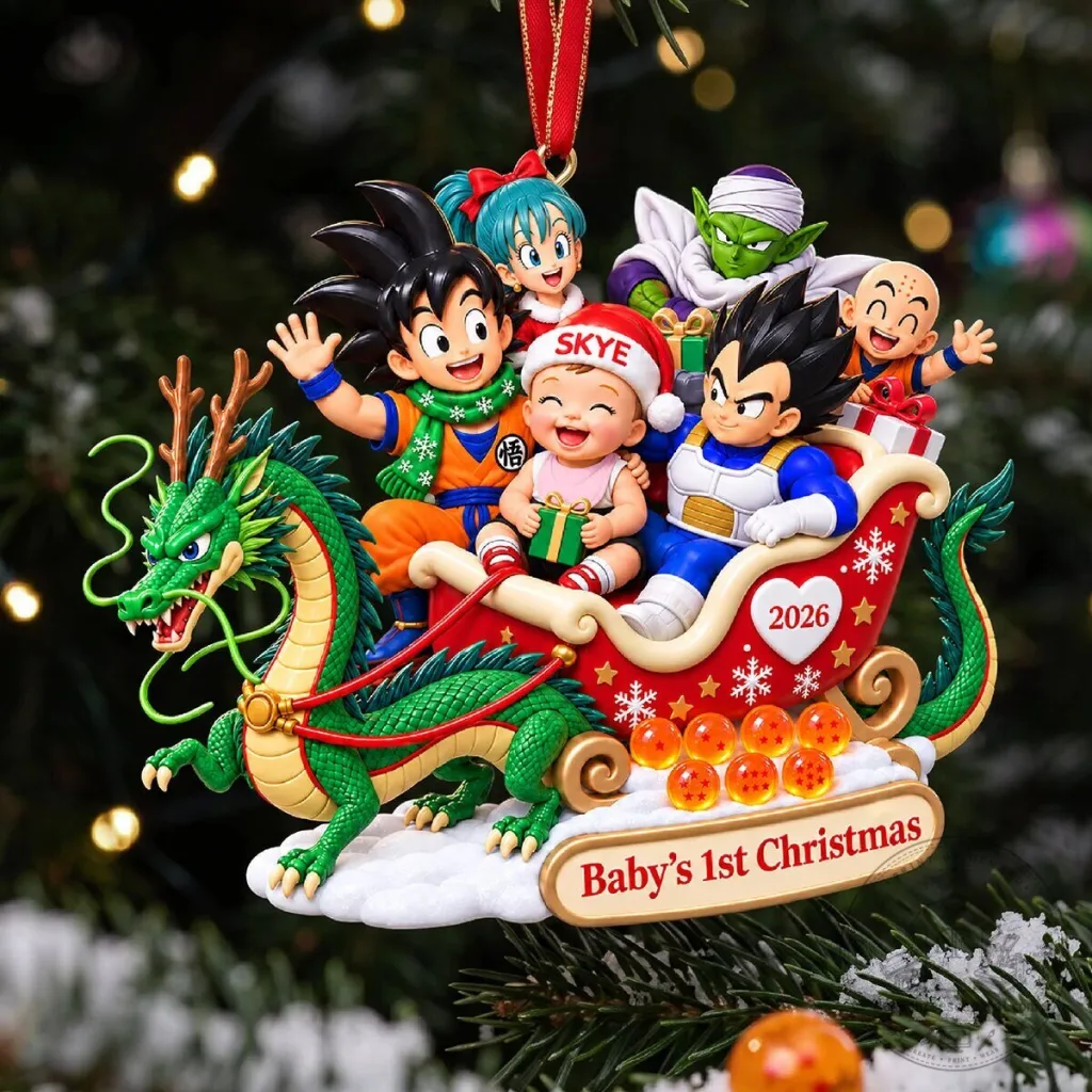 Dragon Ball Z Goku and Vegeta Baby's First Christmas Personalized Ornament Dragon Ball Z Goku and Vegeta Baby's First Christmas Personalized Ornament