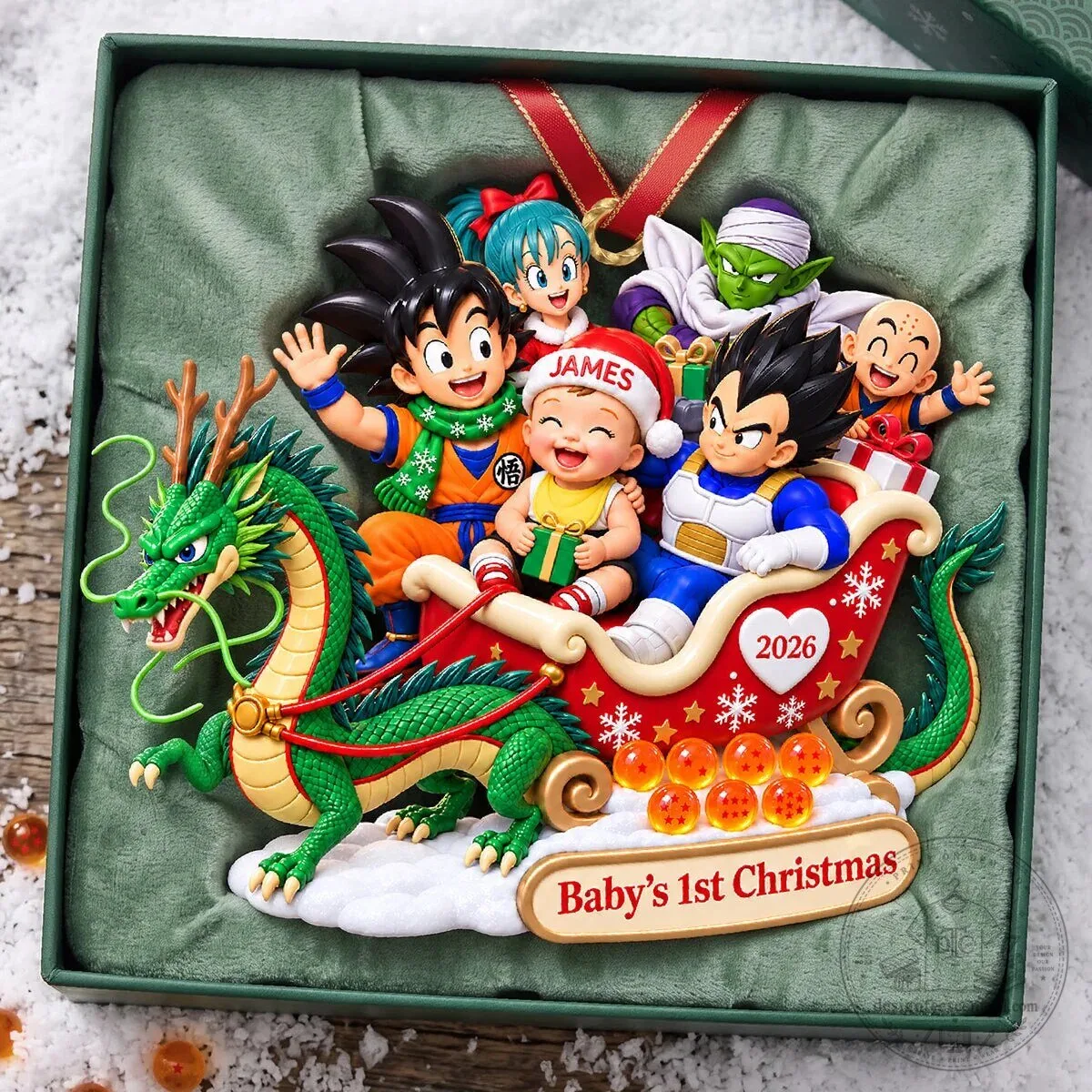 Dragon Ball Z Goku and Vegeta Baby's First Christmas Personalized Ornament 4 Dragon Ball Z Goku and Vegeta Baby