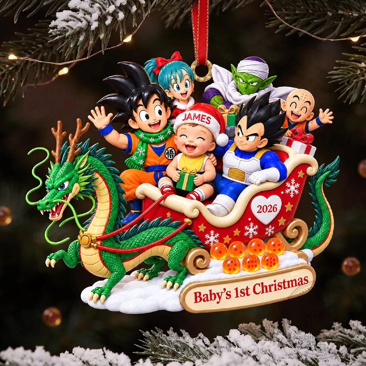Dragon Ball Z Goku and Vegeta Baby's First Christmas Personalized Ornament 5 Dragon Ball Z Goku and Vegeta Baby