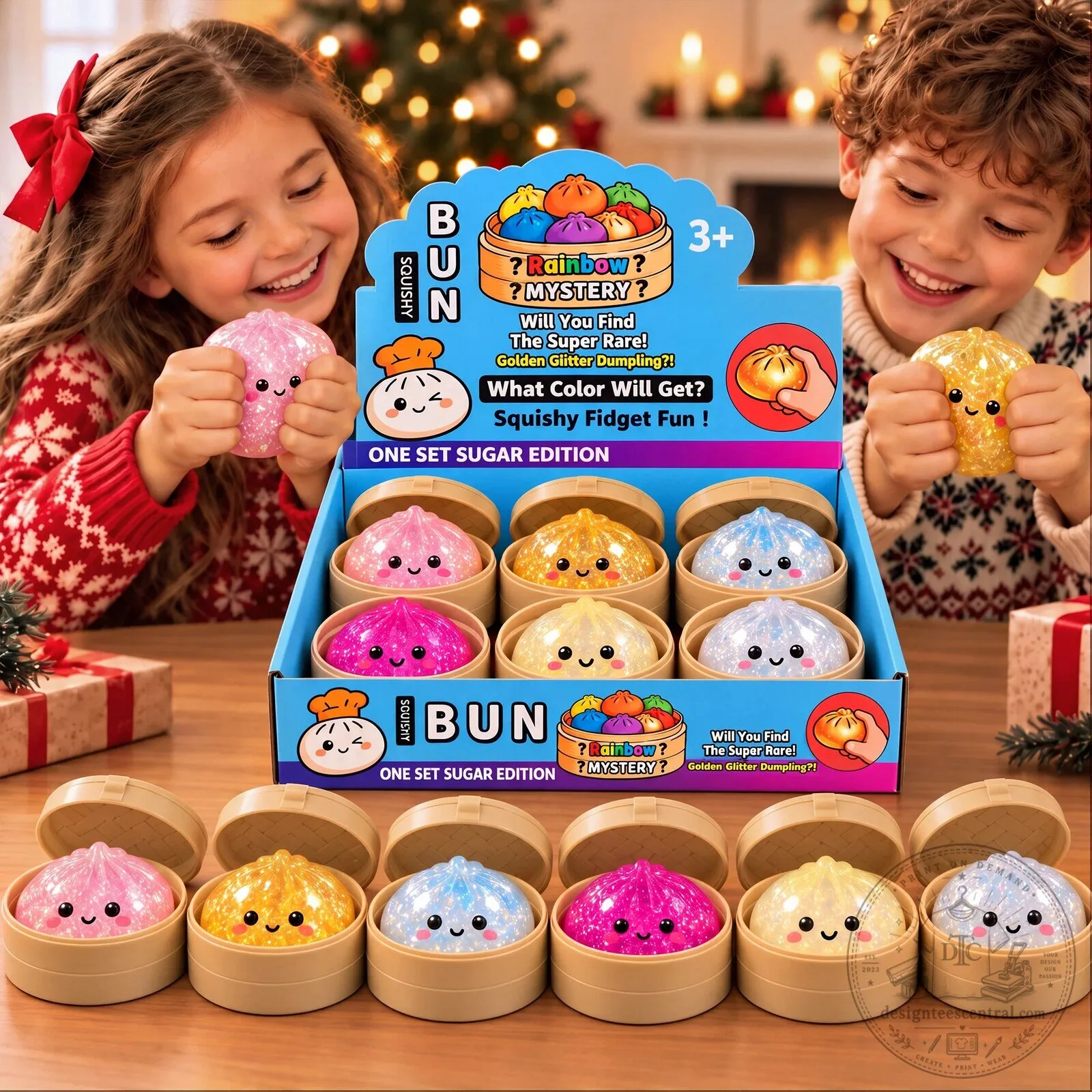 Rainbow Mystery Dumpling Squishy Blind Box Fidget Toy for Kids