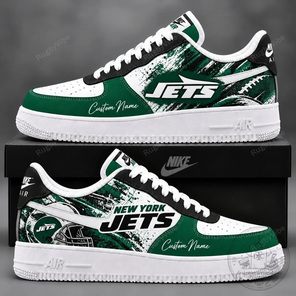 New York Jets Custom Name Football Team Fan Air Force 1 Style Shoes New York Jets Custom Name Football Team Fan Air Force 1 Style Shoes