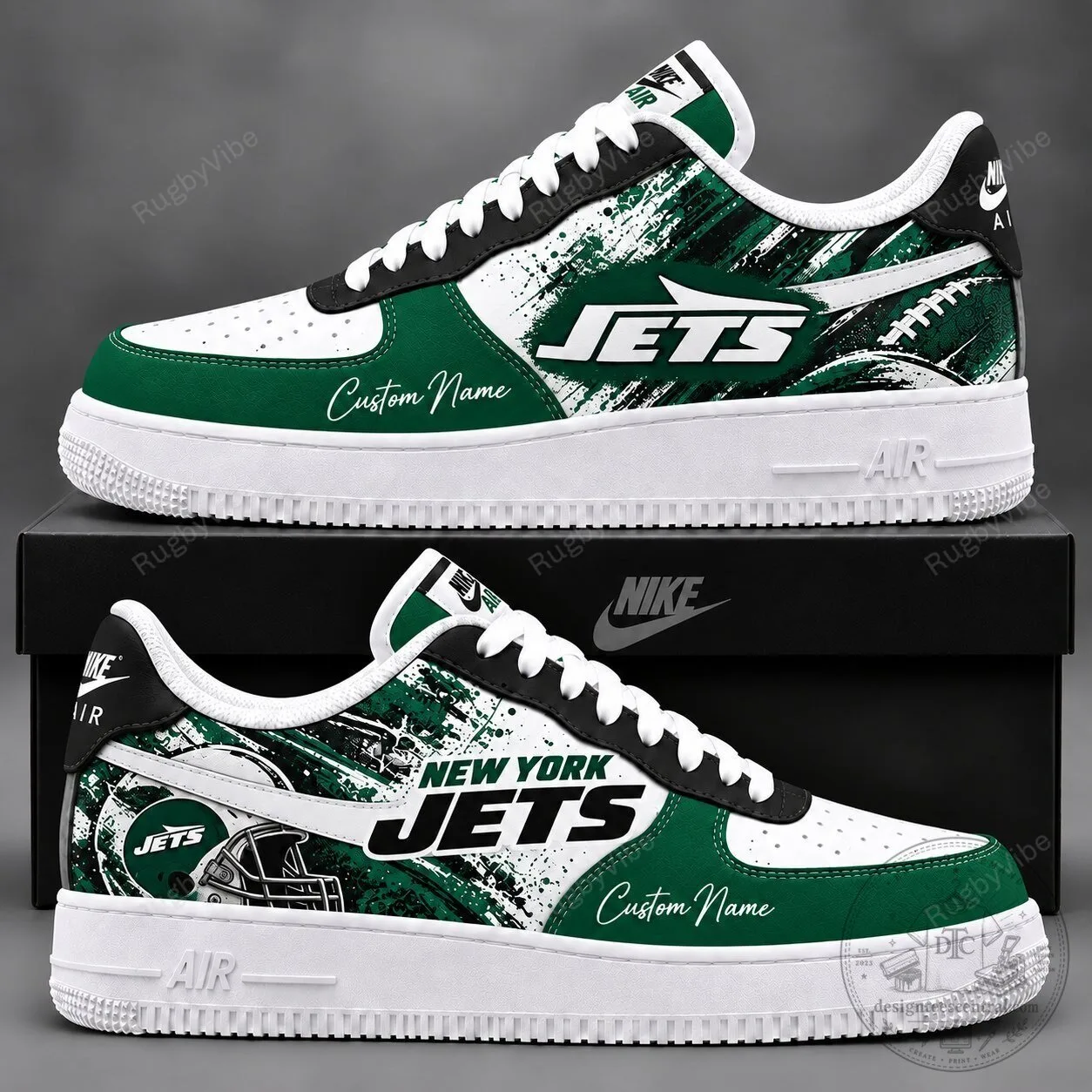 New York Jets Custom Name Football Team Fan Air Force 1 Style Shoes 1 New York Jets Custom Name Football Team Fan Air Force 1 Style Shoes