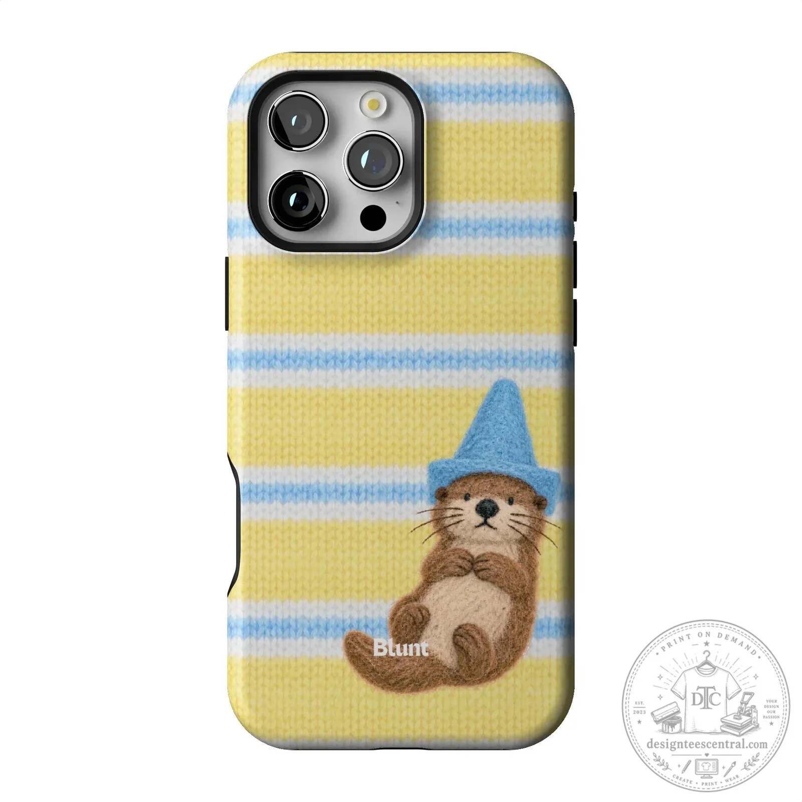 Cute Otter Wearing Blue Wizard Hat Yellow Striped iPhone Case 38 Cute Otter Wearing Blue Wizard Hat Yellow Striped iPhone Case